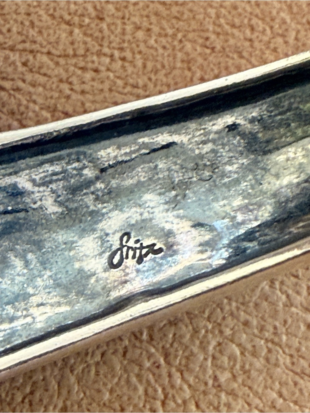 Navajo artist Fritz Casuse Sterling Silver Spirit Kachina Cuff Bracelet. - Picture 10 of 10